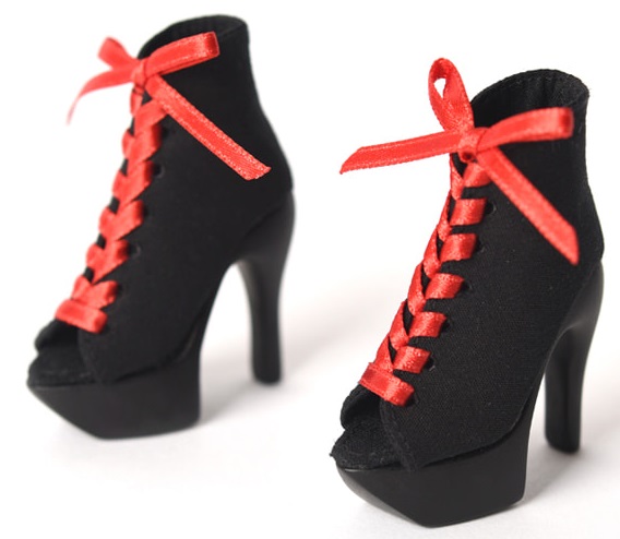 Lace-up Heels - Red